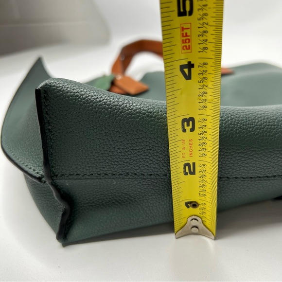 MDBM MAISON DE Beaute Marseille Green Leather Large Tote Shopper Bag - Picture 11 of 12